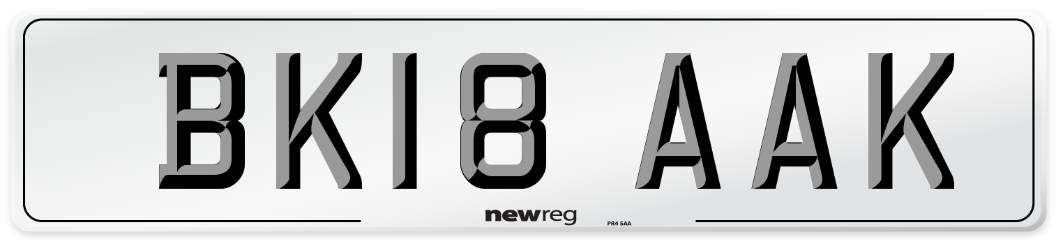 BK18 AAK Number Plate from New Reg